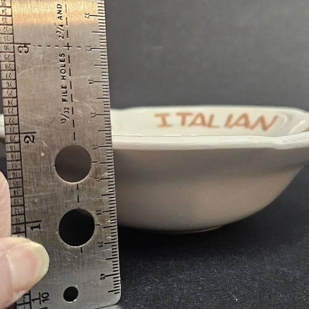 Vtg 1980s Salad Bowl French Italian Russian 7.25
